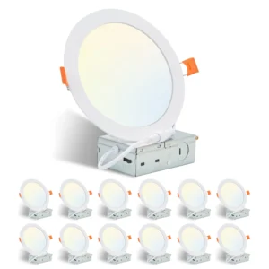 12-Pack LED Recessed Lights with Junction Box,
