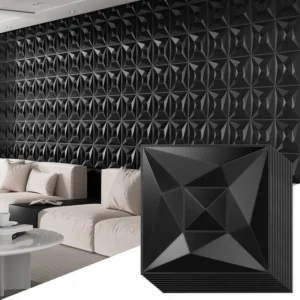 40 PCS Black 3D Wall Panels,