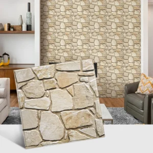 3D Tile Stickers, 3D Faux Stone Texturese,