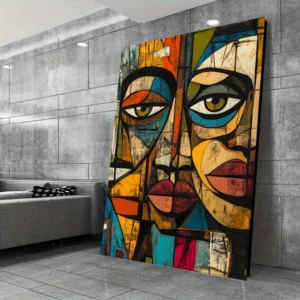 A frameless modern African abstract art canvas