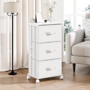 JHK 3 Drawers Dresser Storage Cabinet with Wheels