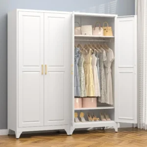 Metal Armoire Wardrobe Closet with Doand Shelves,