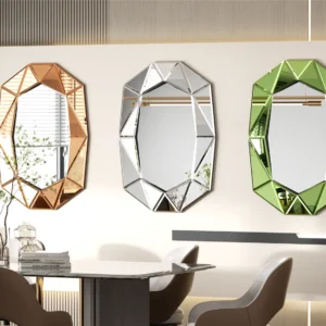 Stylish Irregular Silver Glass Wall Mirror