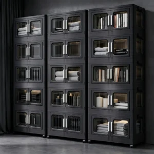 Foldable Storage Cabinet, No Assembly Needed,
