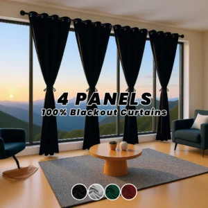 4 Panels 100% Blackout Curtains,